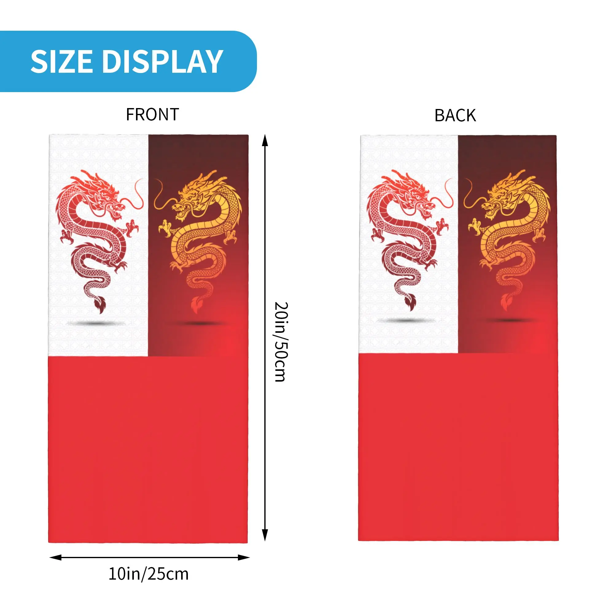 Custom Asian Tradition Dragon Totem Winter Headband Neck Warmer Men Women Hiking Camping Tube Scarf Chinese Mythology Face
