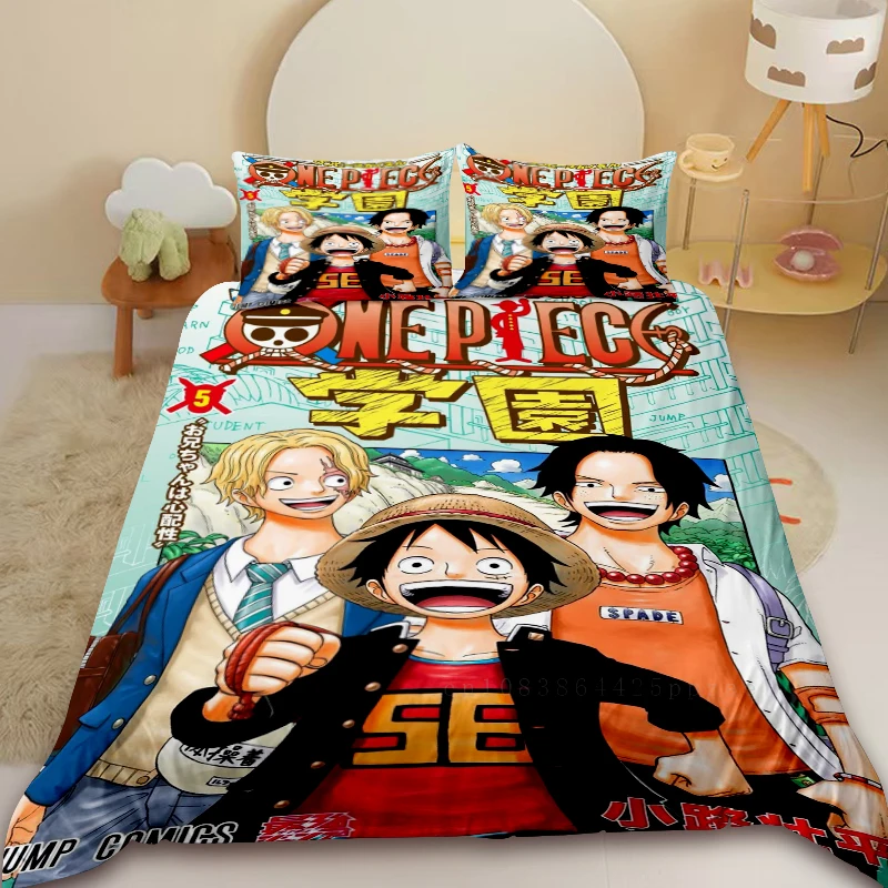 

Anime Japan Duvet Cover One Piece Cartoon Bedding Set Quilt Cover Full King Size for Bedroom Decor Birthday Gifts
