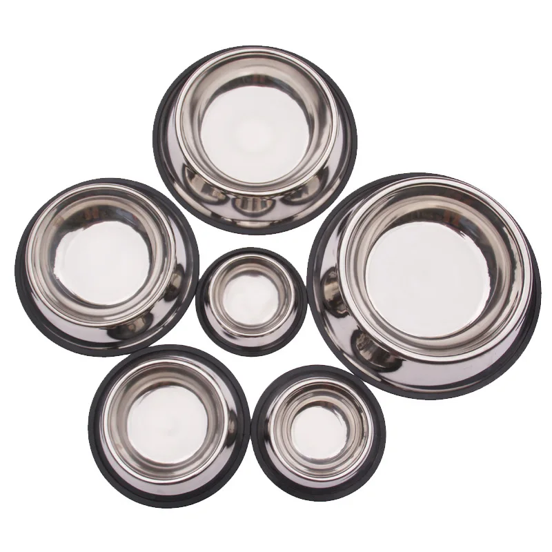 6 Size Dog Bowls Stainless Steel Double Pet Bowl for Dog Cats Food Water Feeder Large Dog Dishes Puppy Cat Bowl Pets Accessories