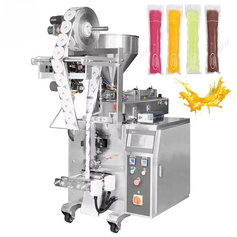 Máquina automática de embalagem e enchimento de palitos de gelatina de suco de frutas