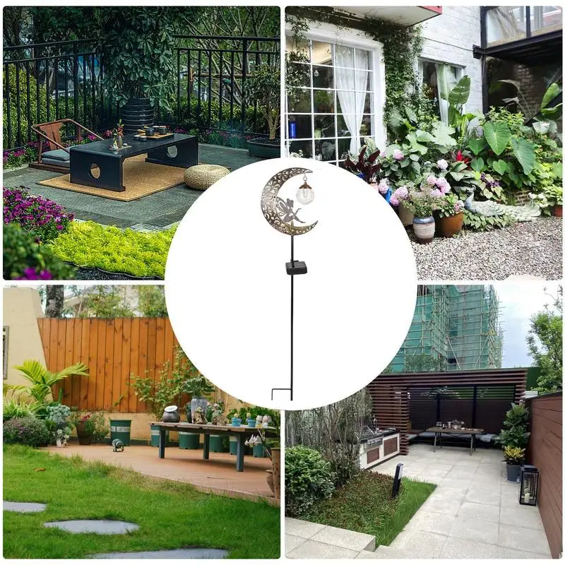 Solar Moon Fairy Angel Lights Outdoor Waterproof Decor LED Lights For Patio,Yard Lawn Waterproof Stake Lights For Outdoor Garden