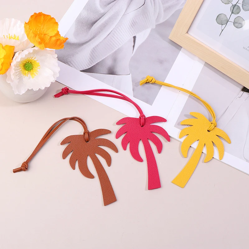 1PC Irregularly Shaped Leather Bag Keychain Pendant Trendy Genuine Eagle Keychain Bag Pendant Bag\'s Charm Character Coconut Tree