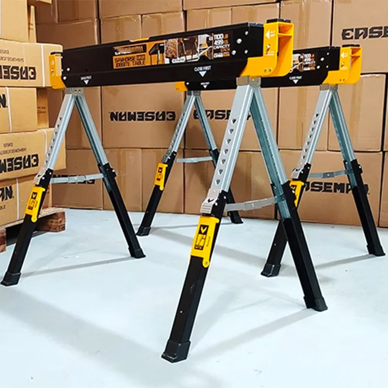 Bancada de trabalho para carpintaria, resistente, telescópica, multifuncional, dobrável, portátil, estrutura de suporte, suporte de carga, operação de mesa para carpintaria