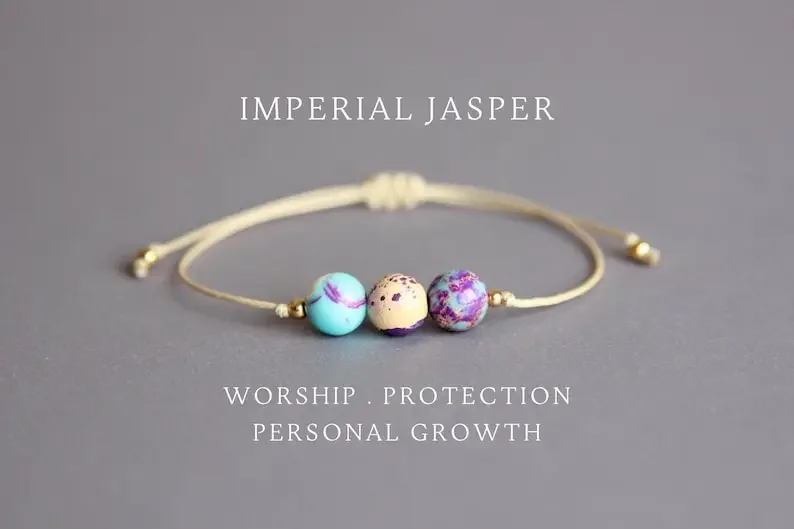 Imperial Jasper Healing, Purple Rich Ladies Jasper Jewelry Positive Bracelet
