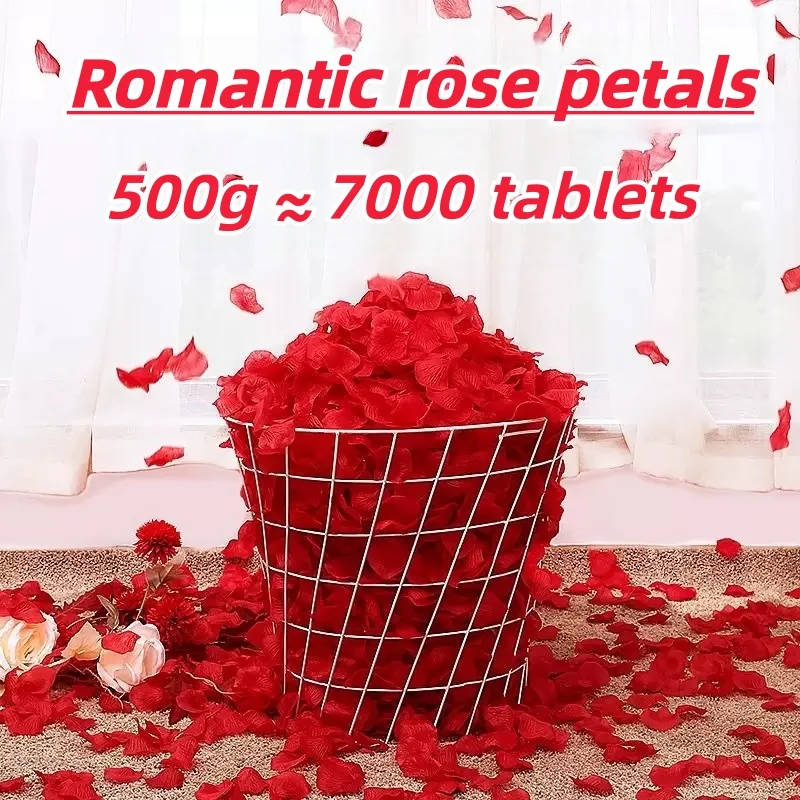 بتلات الورد الاصطناعي 1000 قطعة، بتلات الزهور المزيفة لديكور اقتراح الزفاف، الذكرى السنوية الرومانسية لعيد الحب