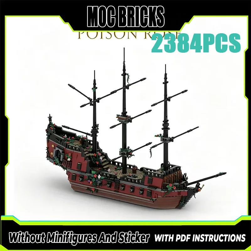MOC Building Blocks Famous Movie Pirate Ship Series Flying Dutchman Model Bricks Toys