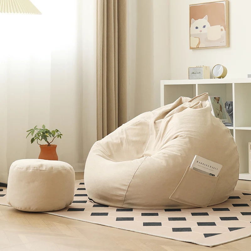 Living Room Bean Bag Sofa Puffs Lazy Bedroom Comfy Single Bean Bag Sofa Floor Recliner Reading Balcony Arredamento Decoration