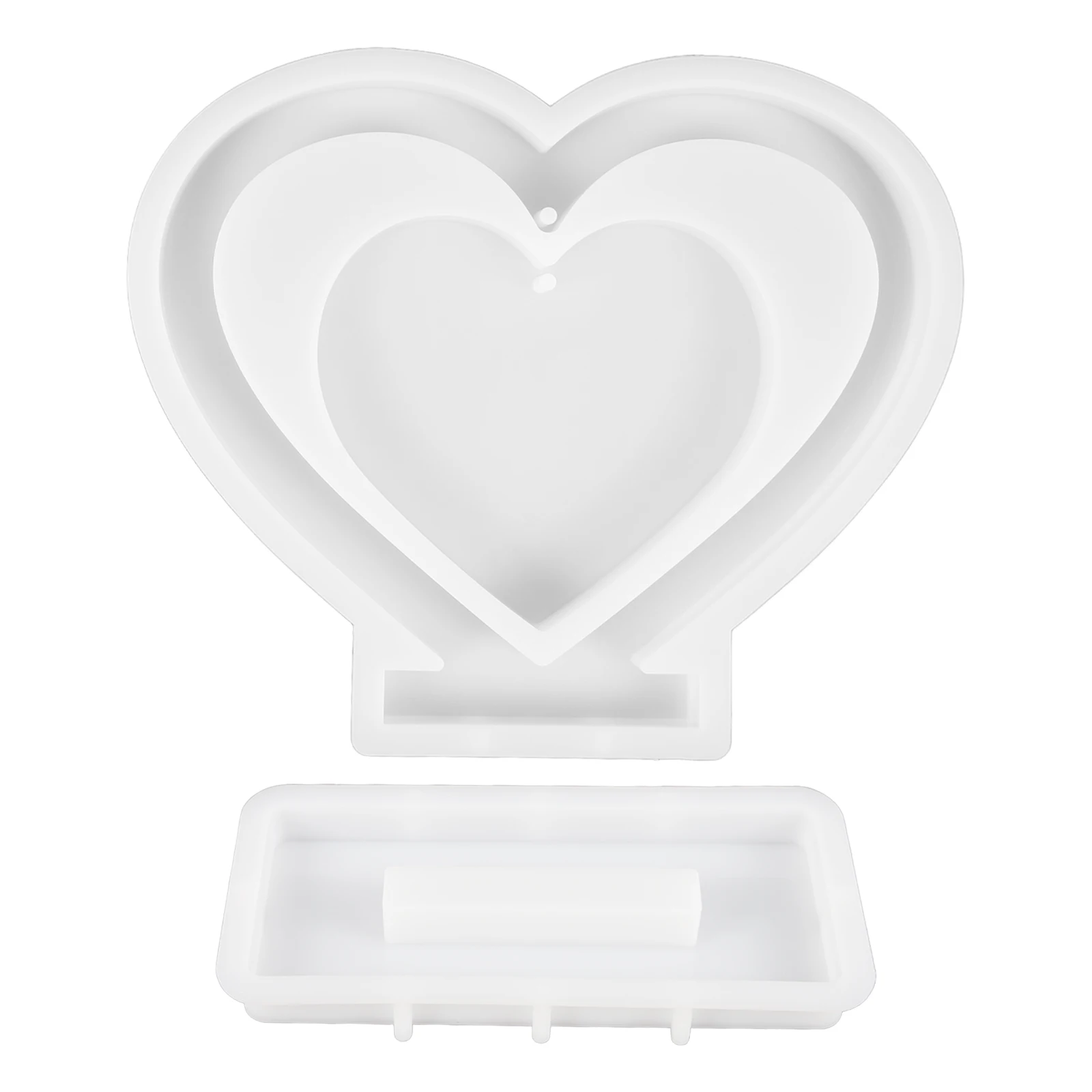 

Heart Love Photo Frame Mold Dual-use Silicone Resin White Silica Gel Epoxy Moulds Picture
