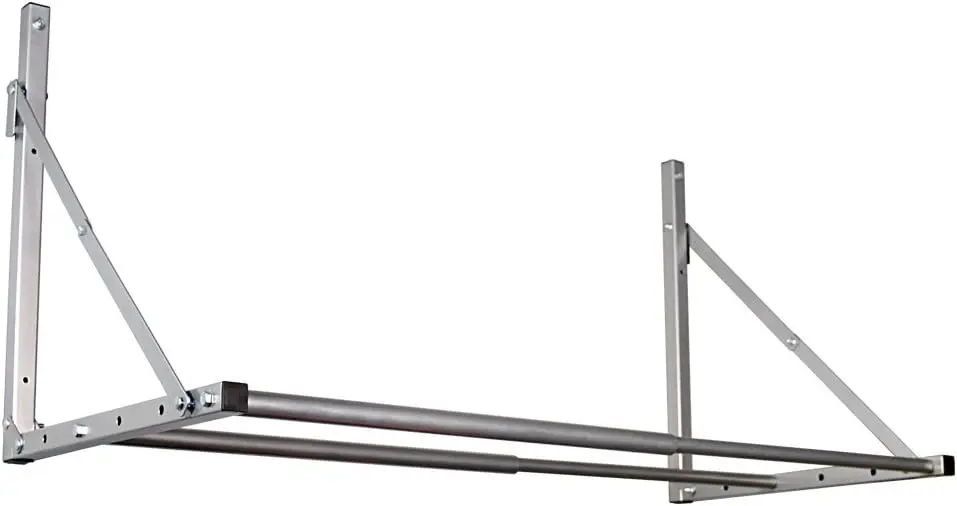Wall-Mounted Folding Tire Storage Rack, Adjustable 32-48 Inches Wide, Holds 300 lbs, Silver