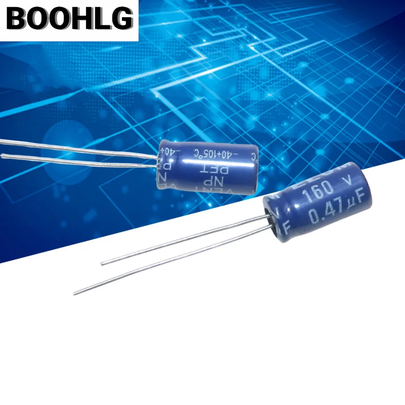 10 шт. аудиочастотный раздел 0,47 мкФ 160 В вертикальный NP неполярный электролитический конденсатор 160 В 0,47 мкФ 6X11 мм