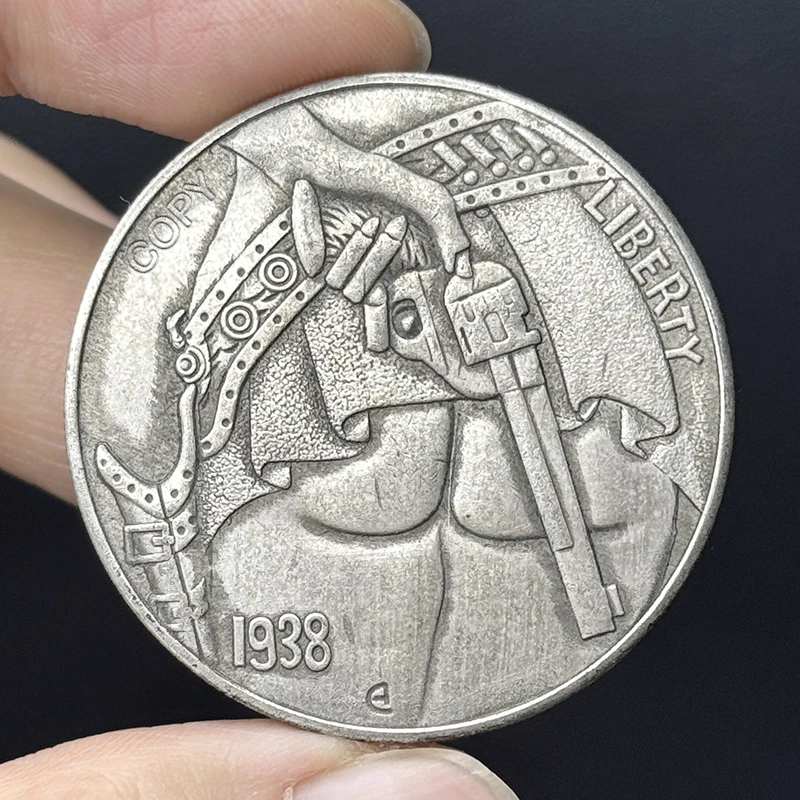 

US 1938 Sexy Woman Short Skirt Wanderer Hobo Coin 1 Dollar Old Money Challenge Collectible Medal Home Decor Christmas Gift