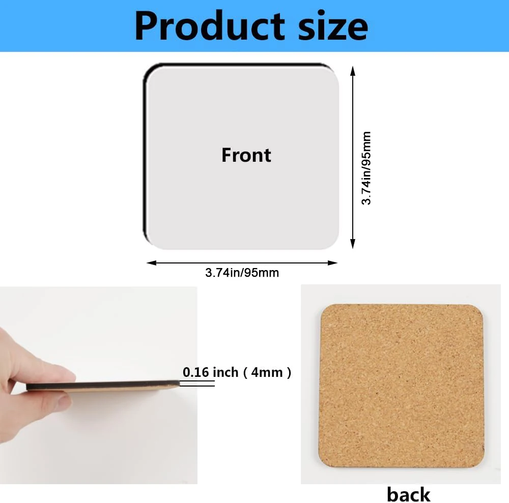 Sublimation Blank Cup Coasters Bulk Square Blank Cup wood for Sublimation Transfer Heat Press Printing DIY Crafts