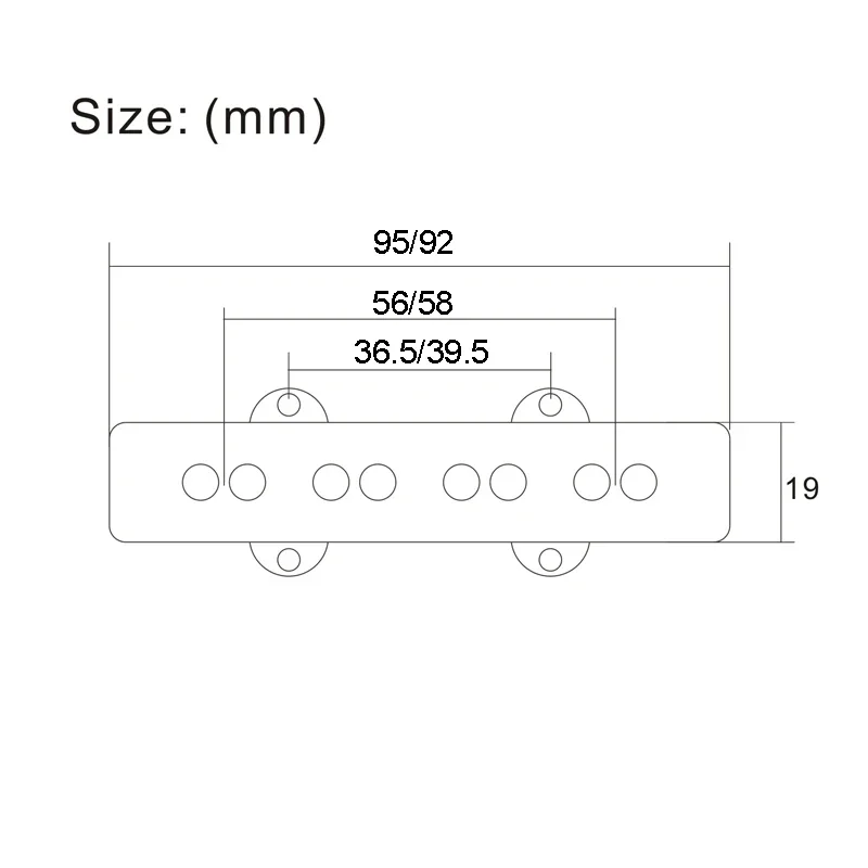 Open Alnico 5 Jazz JB Bass Pickup Neck or Bridge Pickup Braided Cloth Cable for 4-String Bass Parts