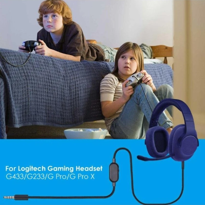 fones ouvido para jogos com redução ruído para controle volume e microfone G433/G233