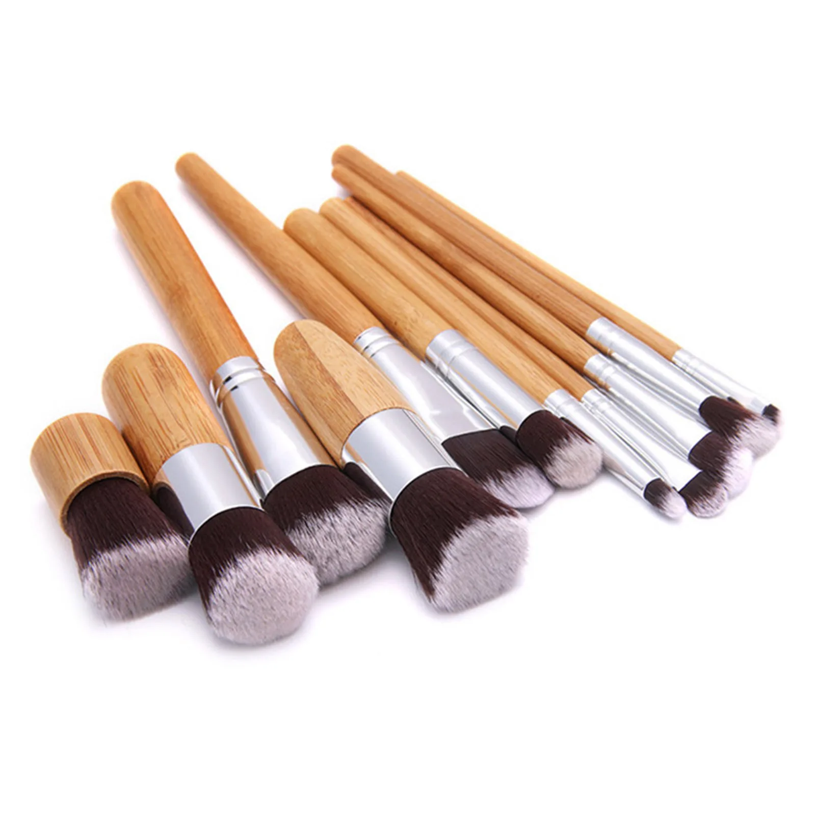 11PCS Premium Cosmetic Brush Set Concealer Eye Shadows Blush with Organizer Bag for Smudge & Angled Eyeliner