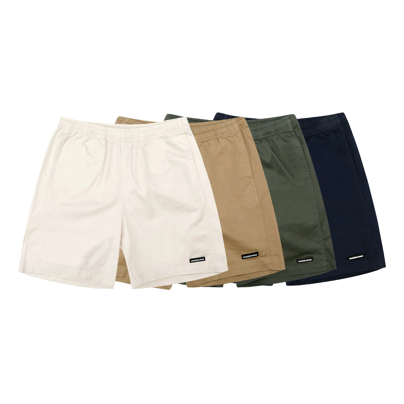 

Mmlabcrew Loose Fit Beach Fitn orts Five Inches Tag Label Simple Logo Light Beige Light Khaki Bla Summer Sport Trousers