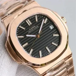 Luxury Mens Automatic Watch Mechanical Watches 5711 Nautilus Rose Gold Stainless Steel Strap For Men