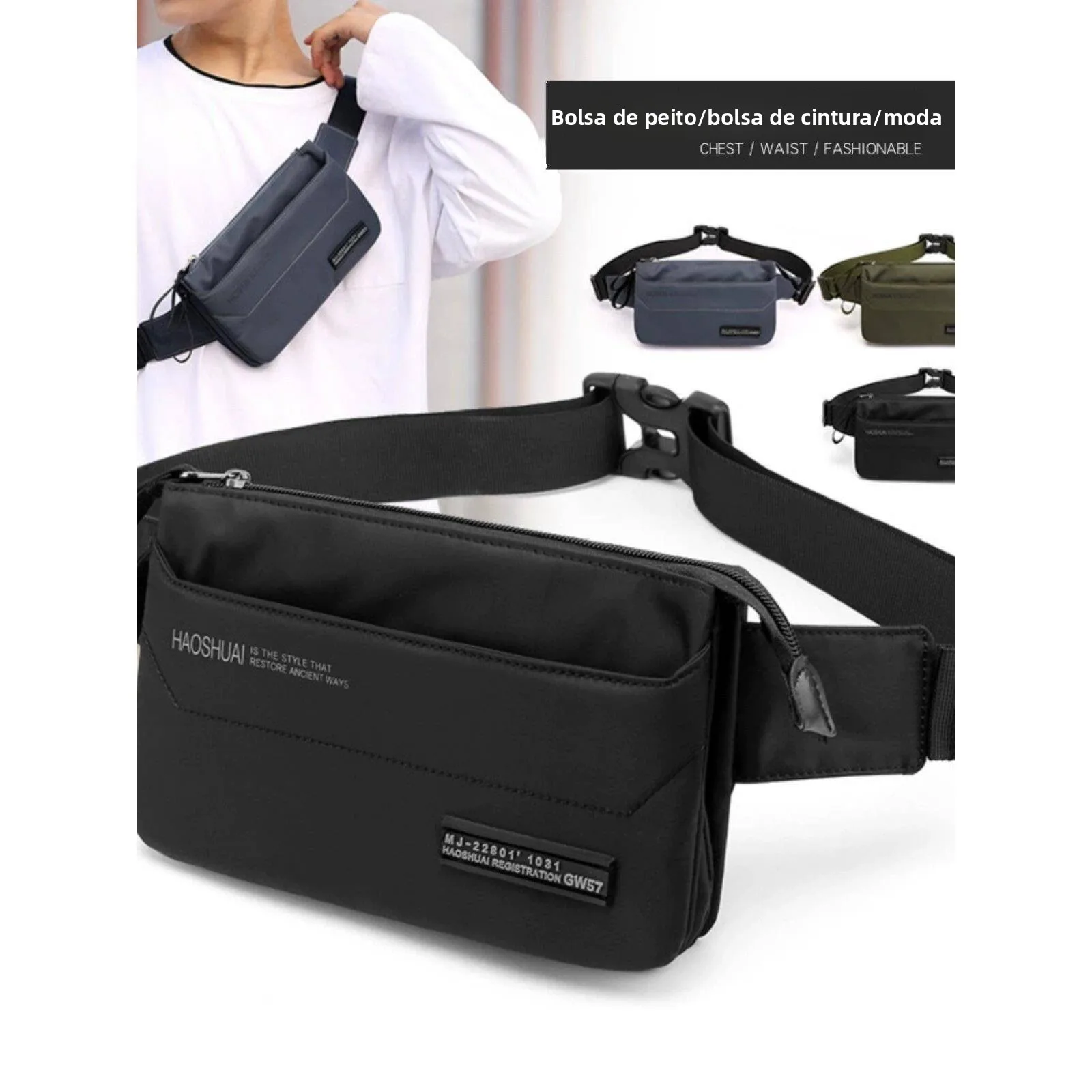 new-outdoor-sports-men's-fanny-pack-chest-bag-multifunctional-storage-bag-mountain-climbing-single-shoulder-bag-trendy