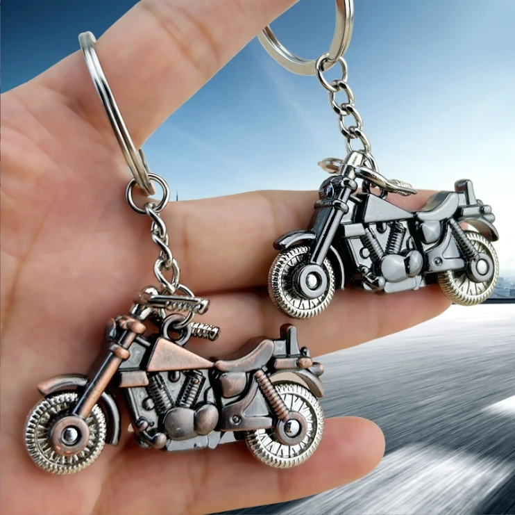 الإبداعية موتو ثلاثية الأبعاد محاكاة كيرينغ قلادة دراجة نارية هواية المعادن سلسلة مفاتيح من الفولاذ المقاوم للصدأ على ظهره قلادة مفتاح سلسلة حلقية هدية
