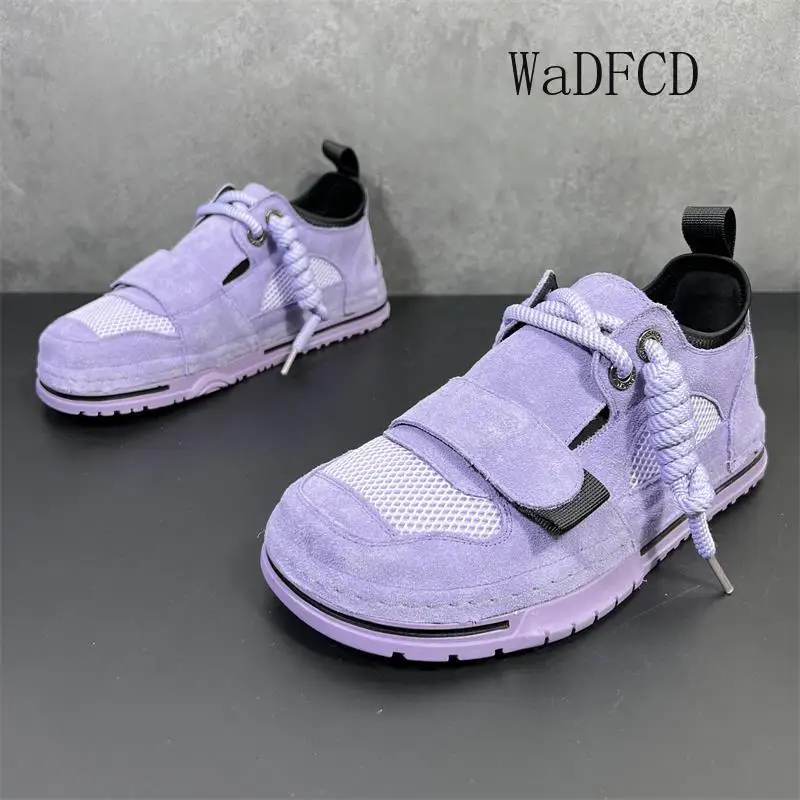 

Loafers Sneaker Casual Men Designer Running Shoe Fashion Split Leather Mesh Breathable Height Increased Flat Platform Board Shoe