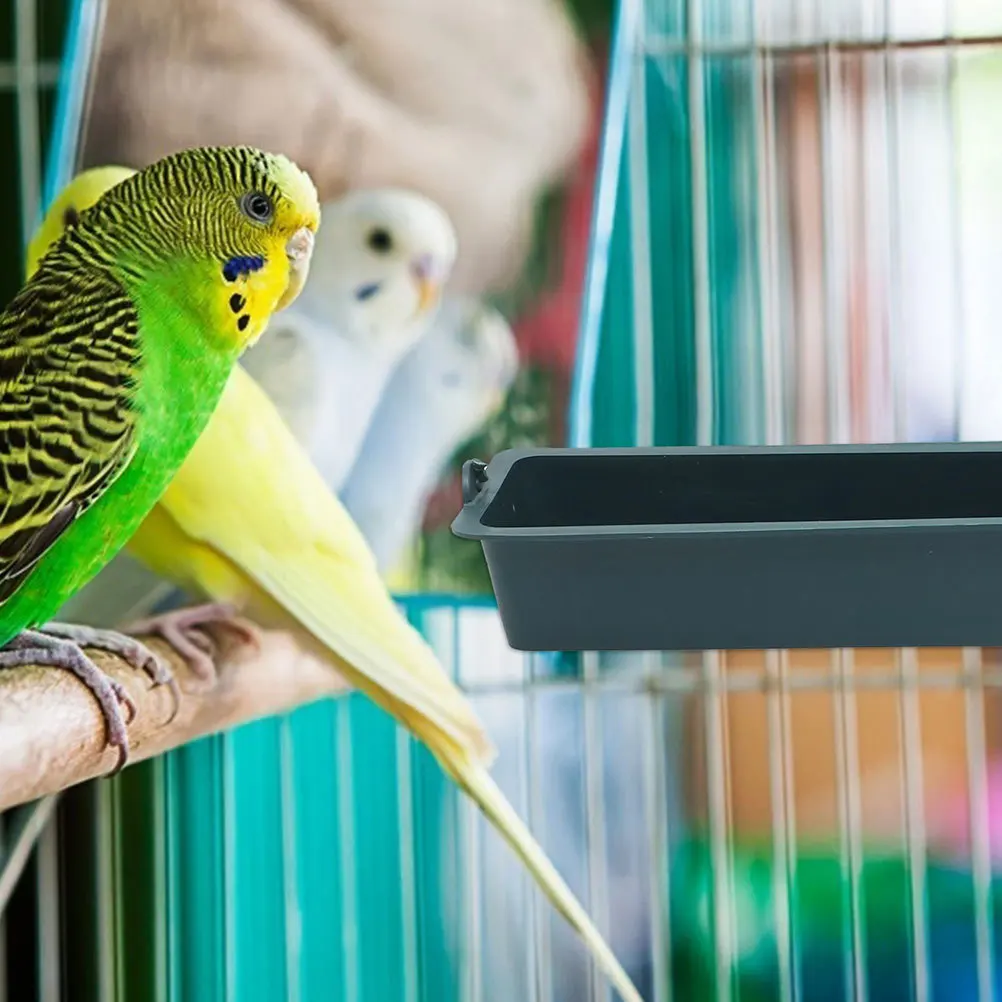 

2Pcs Durable Plastic Bird Feeder Hanging Design Anti-Spill Food Container for Bird Cage Rabbit Hamster Parakeet Feeder