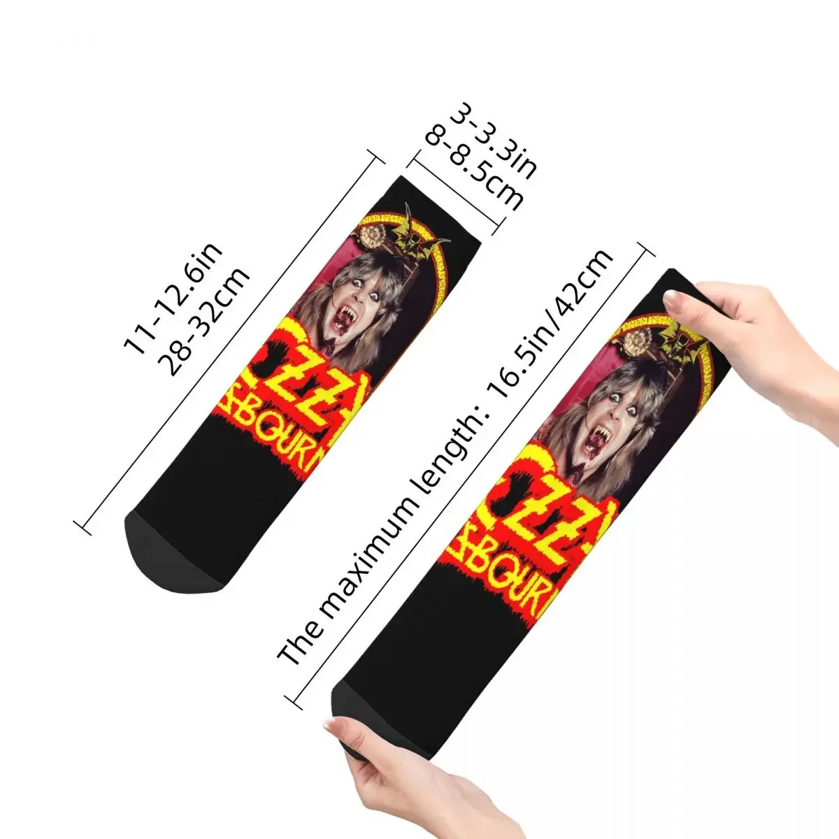 جوارب Ozzy Osbourne Merch Prince Of Darkness جوارب Harajuku جوارب طوال الموسم إكسسوارات لهدايا عيد الميلاد للرجال والنساء