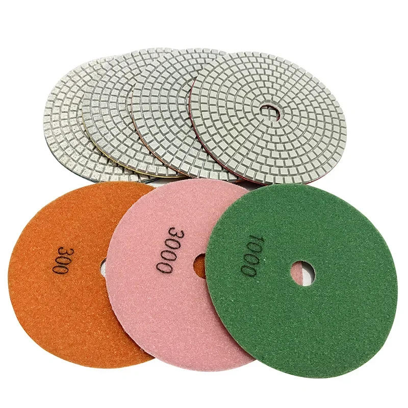 

2 PCS 5" Inch 125mm Wet Diamond Resin Polishing Pad for Concrete Travertine Artificial Stone Terrazzo Marble Granite Tile Glass