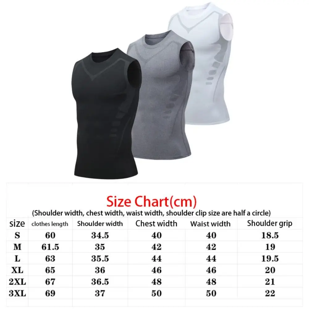 Shaping Ionic Shaping Vest New Comfortable Sleeveless Fitness Top Breathable Sports Skin-tight Vests Men