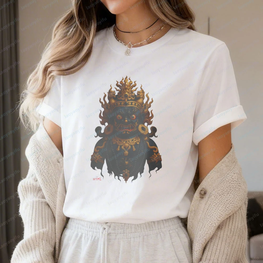 With Mythical Beast Design for Her Everyday Wear Summer T Shirt Women Cotton Short Sleeve O Neck Casual Fashion Clothes