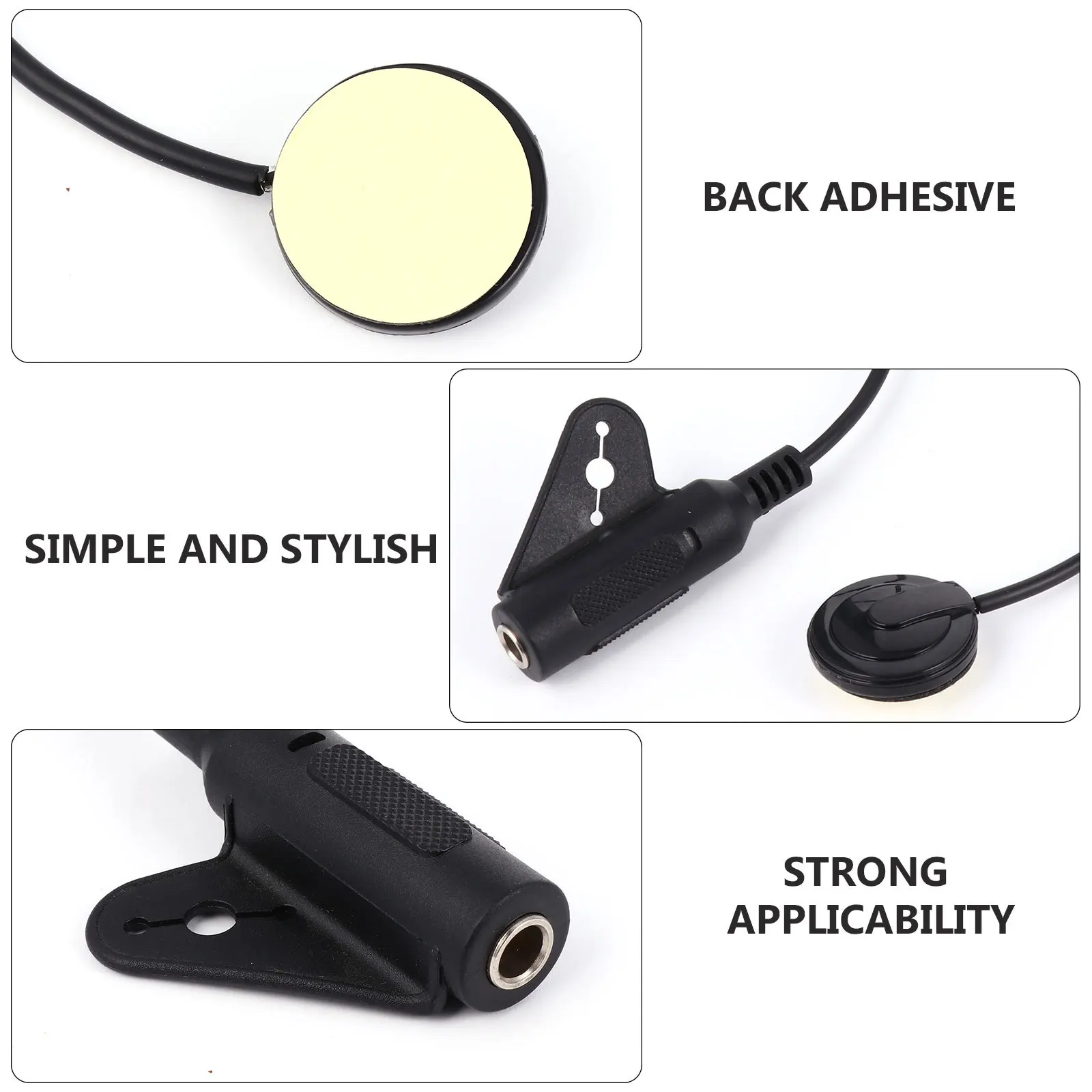 

Black Ukulele Transducer Pickup Acoustic Guitar Violin Instrument Accessories High Quality Small Size Adjustable Volume Hole
