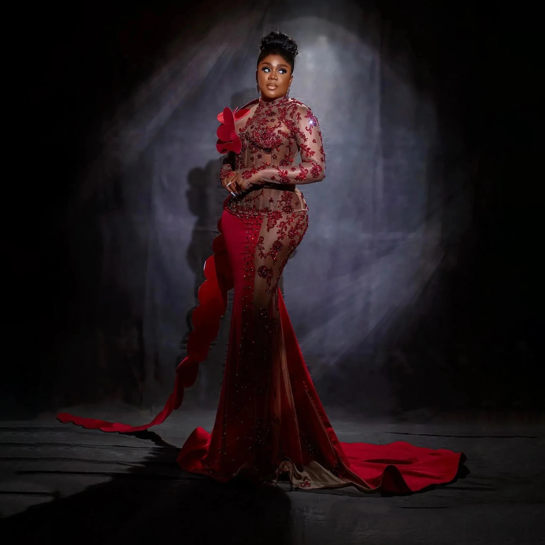 

Роскошное красное платье русалки для особых случаев, вечернее платье с кристаллами, вечернее платье для дня рождения, помолвки, платье больших размеров