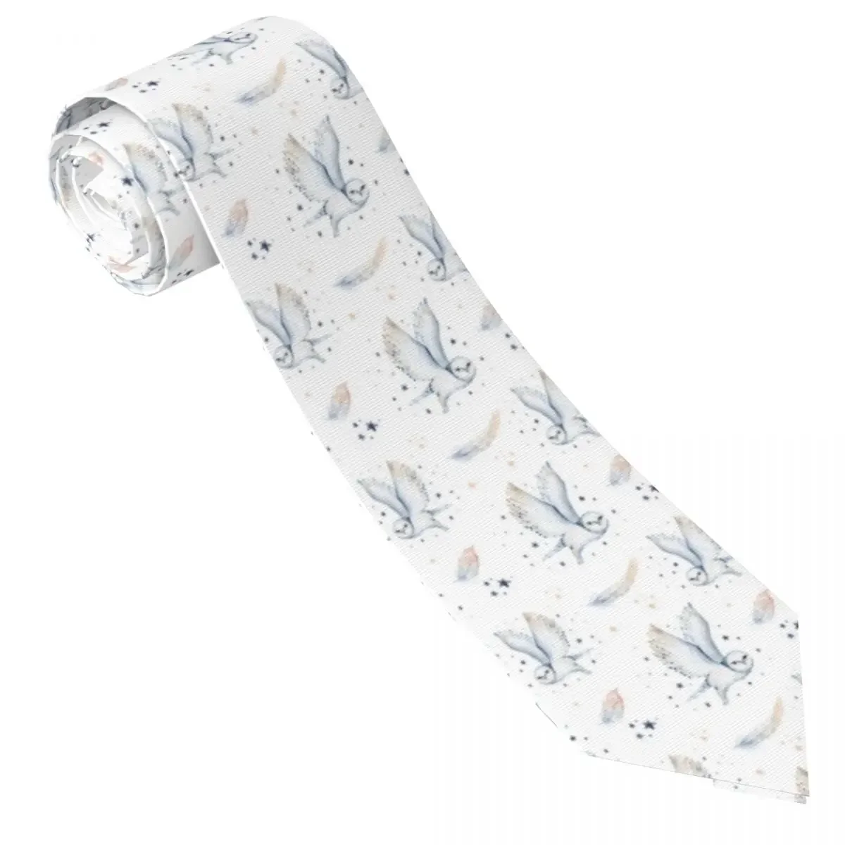 Snowy Owl Tie Animals Cartoon Elegant Neck Ties For Adult Leisure Quality Collar Tie Graphic Necktie Accessories