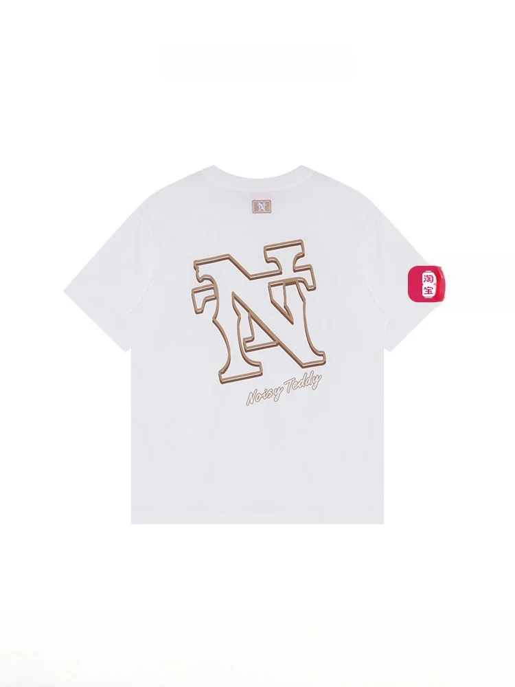 

Noisy Teddy ex Summer New round Ne ort Sve T-irt Casual Faion Cotton 00% Printed Top for Young Women