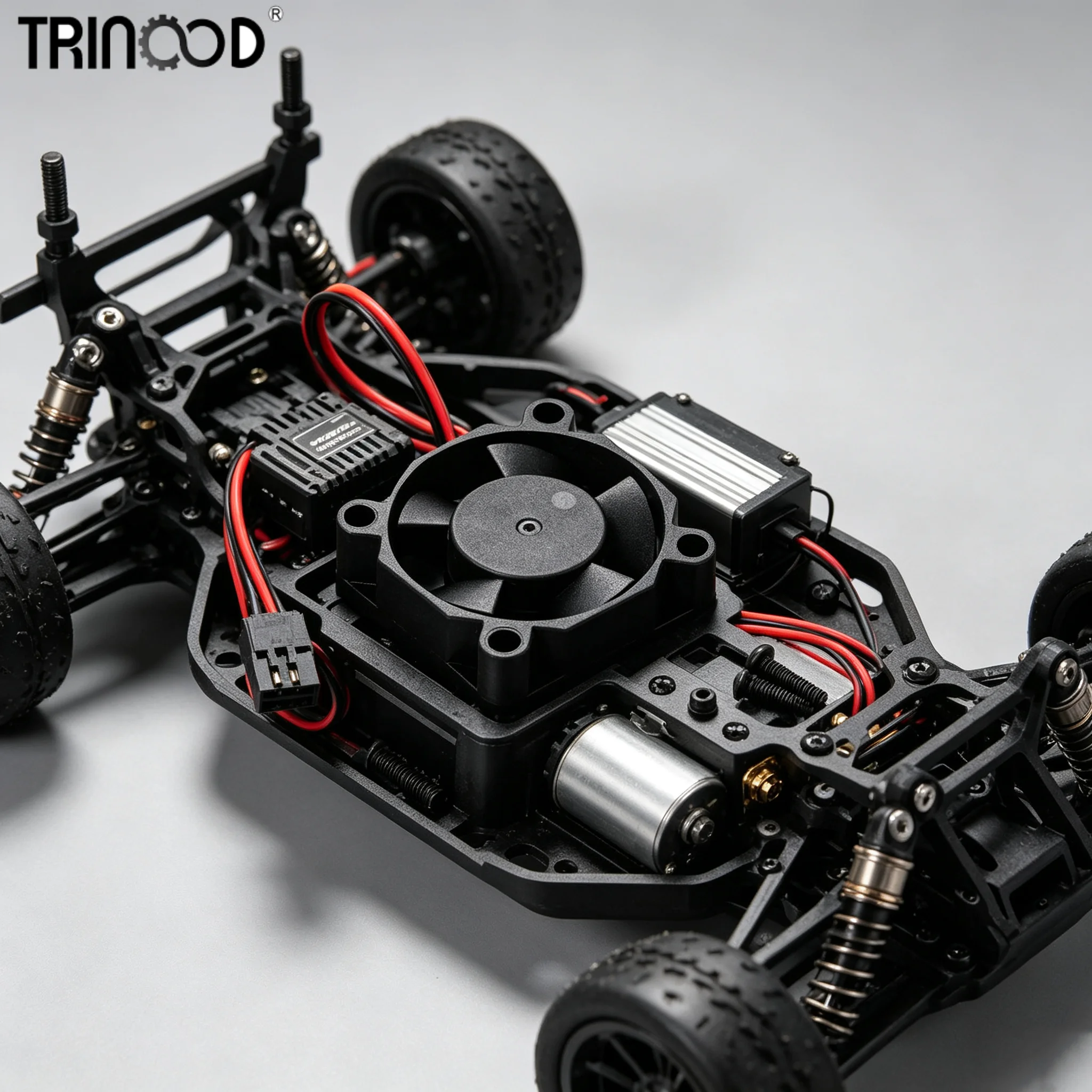 TRINOOD RC Car 30X30mm Plastic Cooling Fan Universal Heat Dissipation Fan For 1/8 1/10 Crawler Buggy Off‑Road Cooler Parts