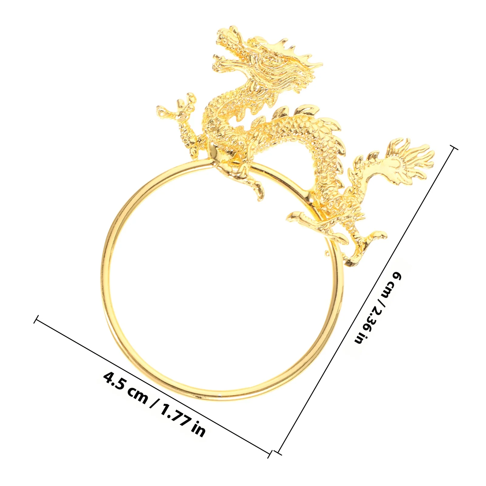 Zestaw 4 pierścieni na serwetki, elegancki wzór smoka, metalowe klamry na serwetki do dekoracji stołu na święta, uchwyty na serwetki.