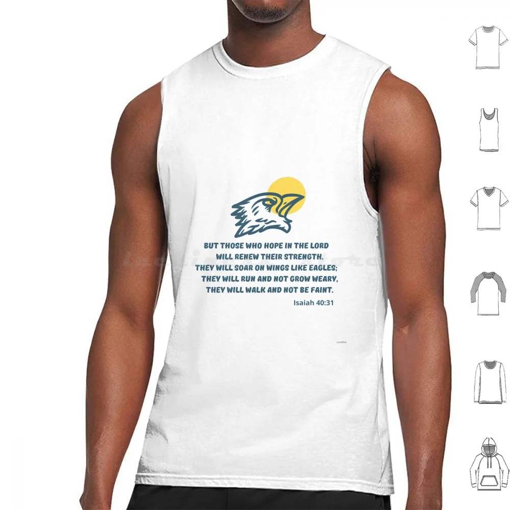 Isaiah 40 : 31 | Eagle | Sun | But Those Who Hope In The Lord Will Renew Their Strength. Tank Tops Print Cotton