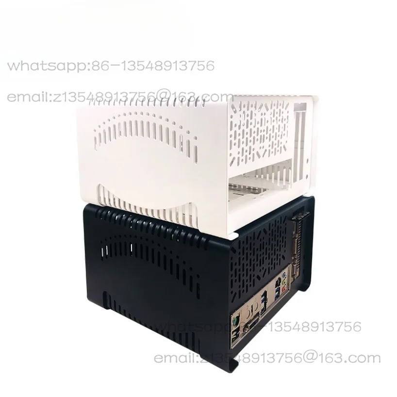 

ITX chassis plug-in graphics card mini host shell upgraded version aluminum small computer case horizontal