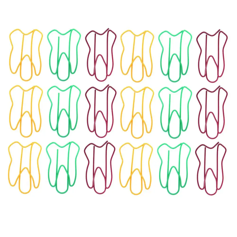 50 Pcs Metal Paper Clips Tooth Shaped Bookmark Creative Desk Supplies Photo Pins Strong Clipping Force Reliable Use Office
