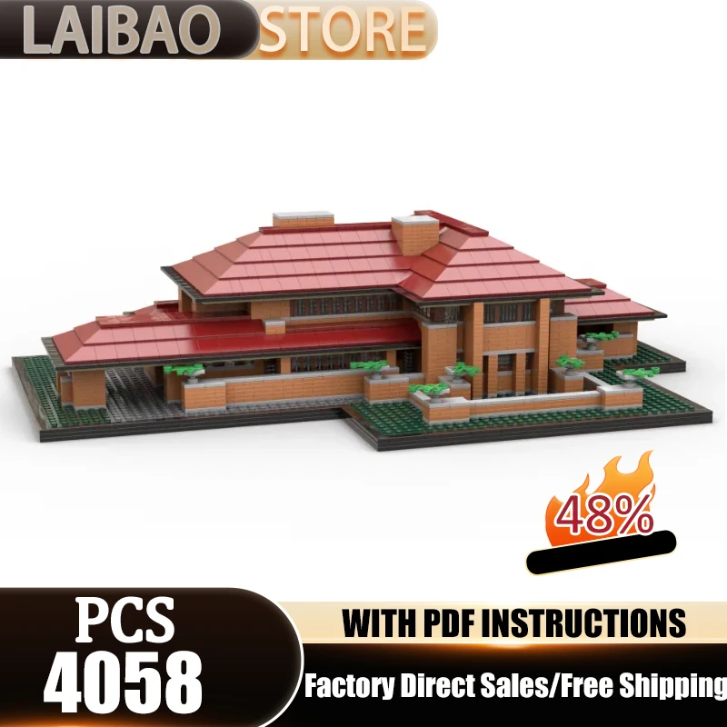 Moc Building Blocks Modular Brick Grassland House Model Technology Bricks DIY Assembly Gift Holiday City Street View Model Toys