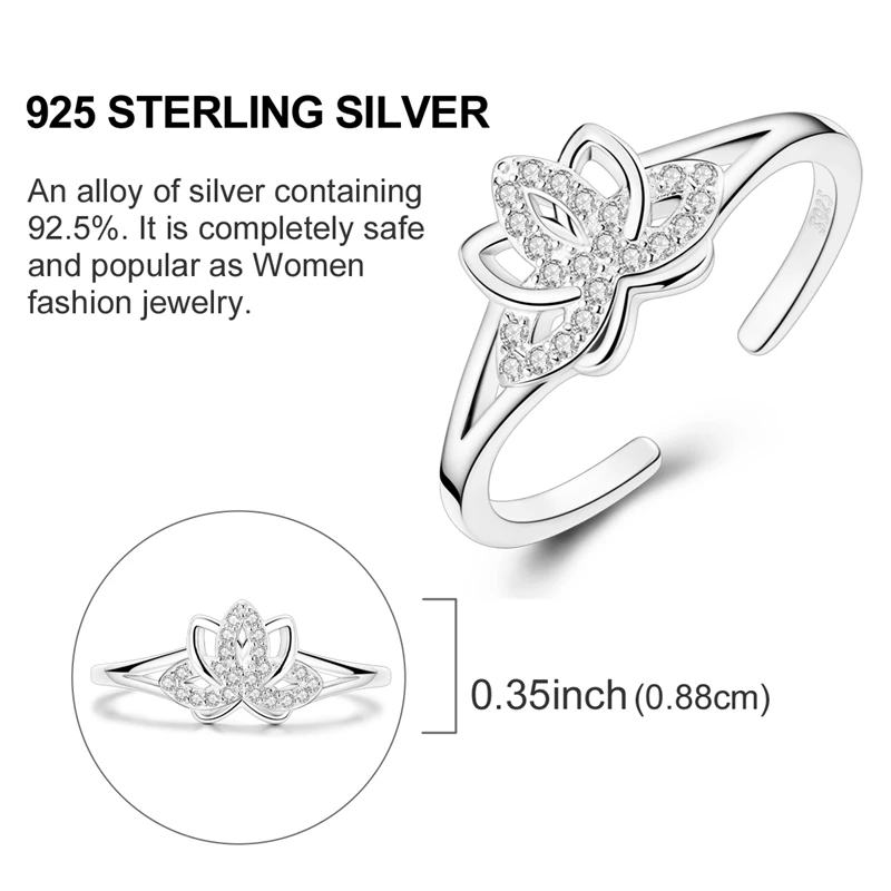 Women's 925 Sterling Silver Wave Star and Moon Open Ring