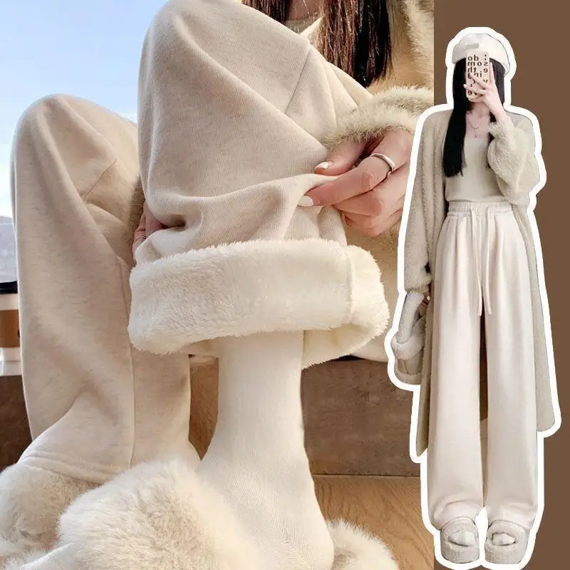 

Женские дышащие винтажные мягкие джинсовые брюки с широкими штанинами, утепленные флисом, плотные, розовые, для невысоких, на осень-зиму