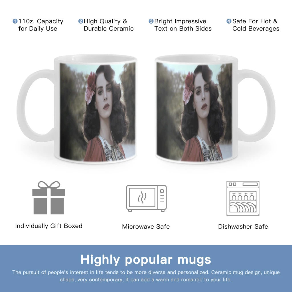 Lana Del Rey Singer Free shipping Coffee Milk Cup Mocha  Mug Kawaii Cups Original Mugs 11oz