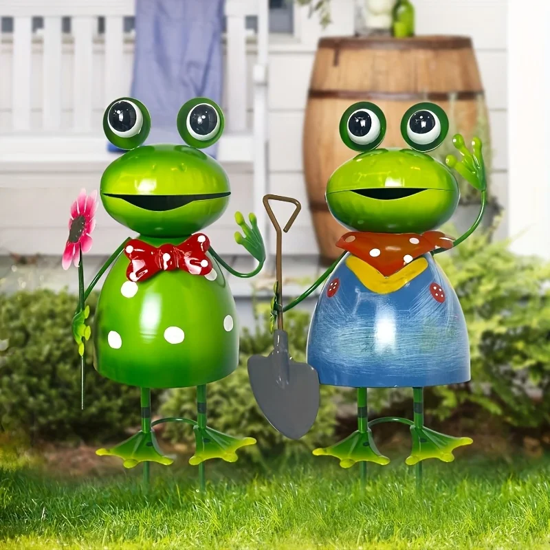 2/1 piece, random style selection. 2D flat acrylic frog garden art decoration for outdoor lawn and patio. Suitable for outdoor lawn and patio garden decorations, backyard decoration. Cute frog outdoor garden lawn decoration, suitable as a gift for all four seasons, Halloween, and Christmas