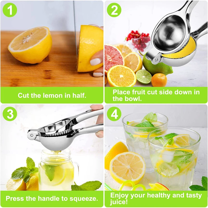 Manual Lemon Squeezer Zinc Alloy Lemon Juicer Squeezer Heavy Duty Lemon Press Squeezer Kitchen Citrus Juicer Hand Press view 3
