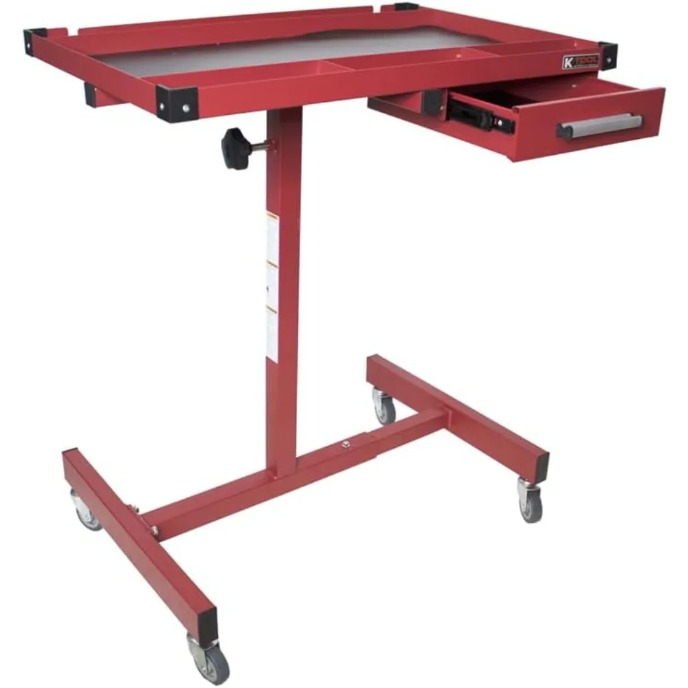 

75104 Adjustable Tear Down Work Table with Drawer for Garages, Repair Shops, and DIY, Portable, (4) 2" Swivel Casters, 200 Poun