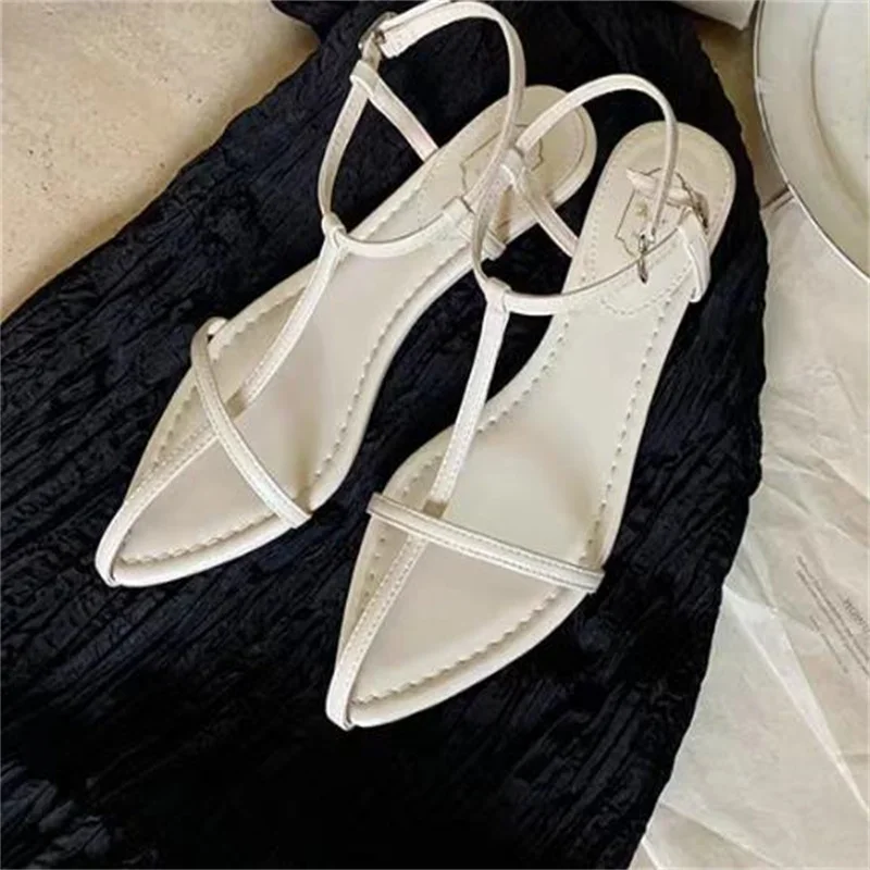 

Crossover Strap Shoes For Womens Strange Style Heels Sewing Lines Female Sandals Pointed Toes Chassure Femme Belts Zapatos Mujer