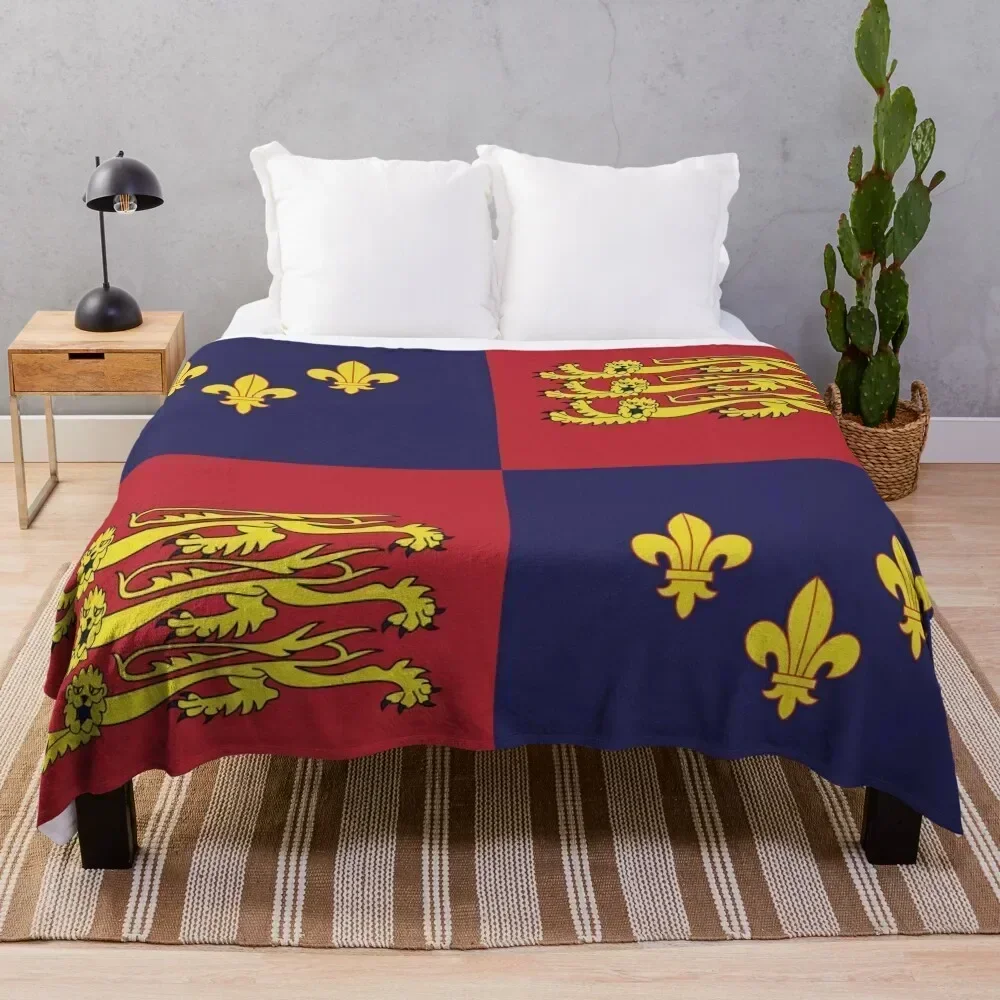 

Royal Standard of England / Medieval Flag / 1406-1603 Throw Blanket Fashion Sofas Vintage Blankets For Sofas Blankets