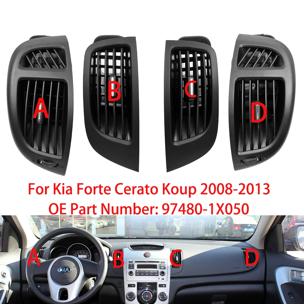 Saída de ar condicionado para painel yaocaiss-2, para kia forte cerato koup 2008 2009 2010 2011 2012 2013 a/c aair, aberturas de saída