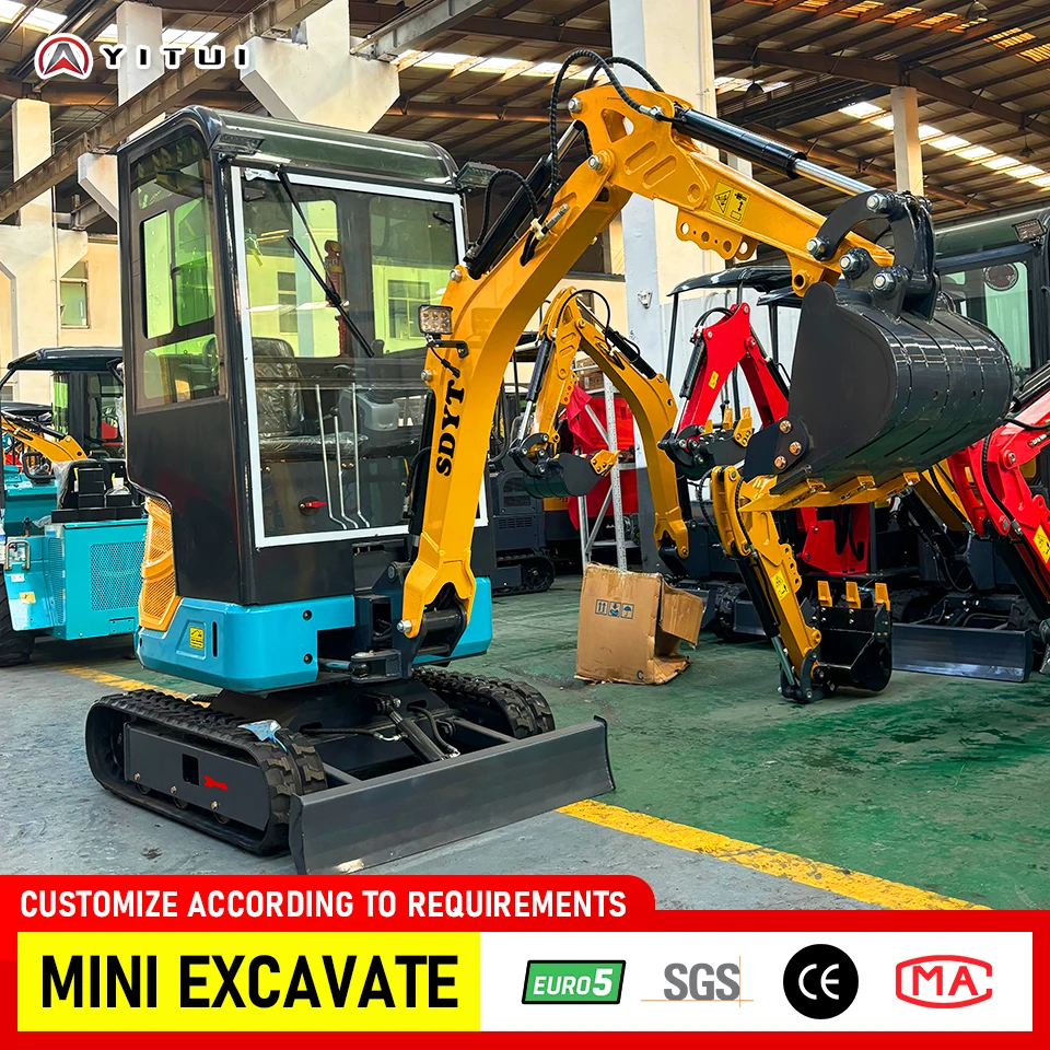 Europe Agriculture Mini Excavator 1Ton Top Quality Hydraulic 1000kg Small Digger Crawler Micro Excavator 1.2Ton Customized Price