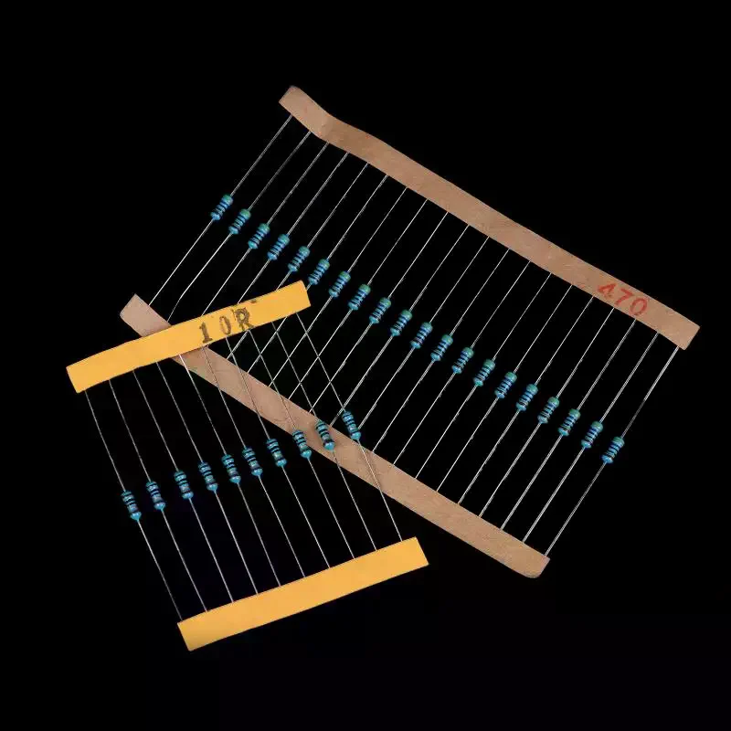 300/600PCS 1/4W Metallschichtwiderstandssatz 1% 0,25W Widerstände Kit 10Ω~1MΩ Farbiger Ringwiderstand Elektronisches Kit
